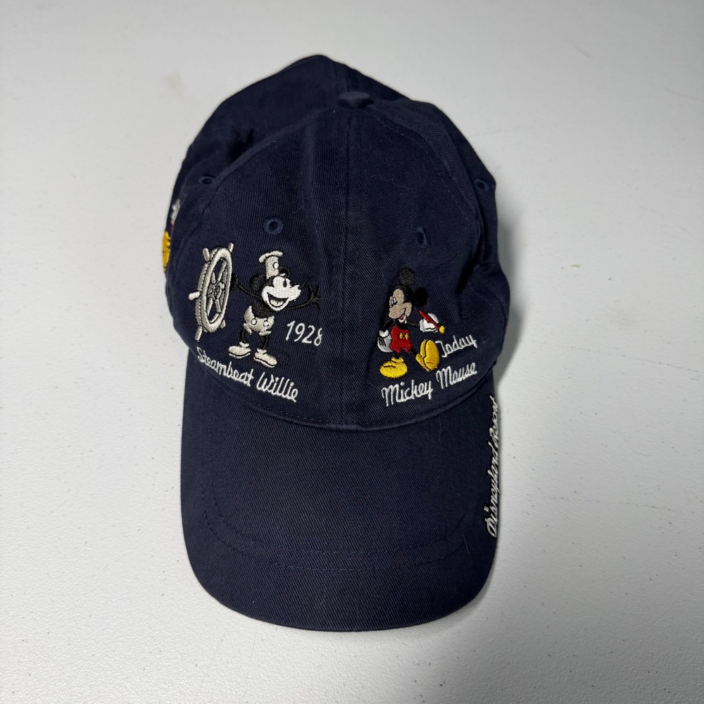 Disneyland Resort Mickey Mouse Hat OSFA‎ Navy Blue Steamboat Willie Embroidery